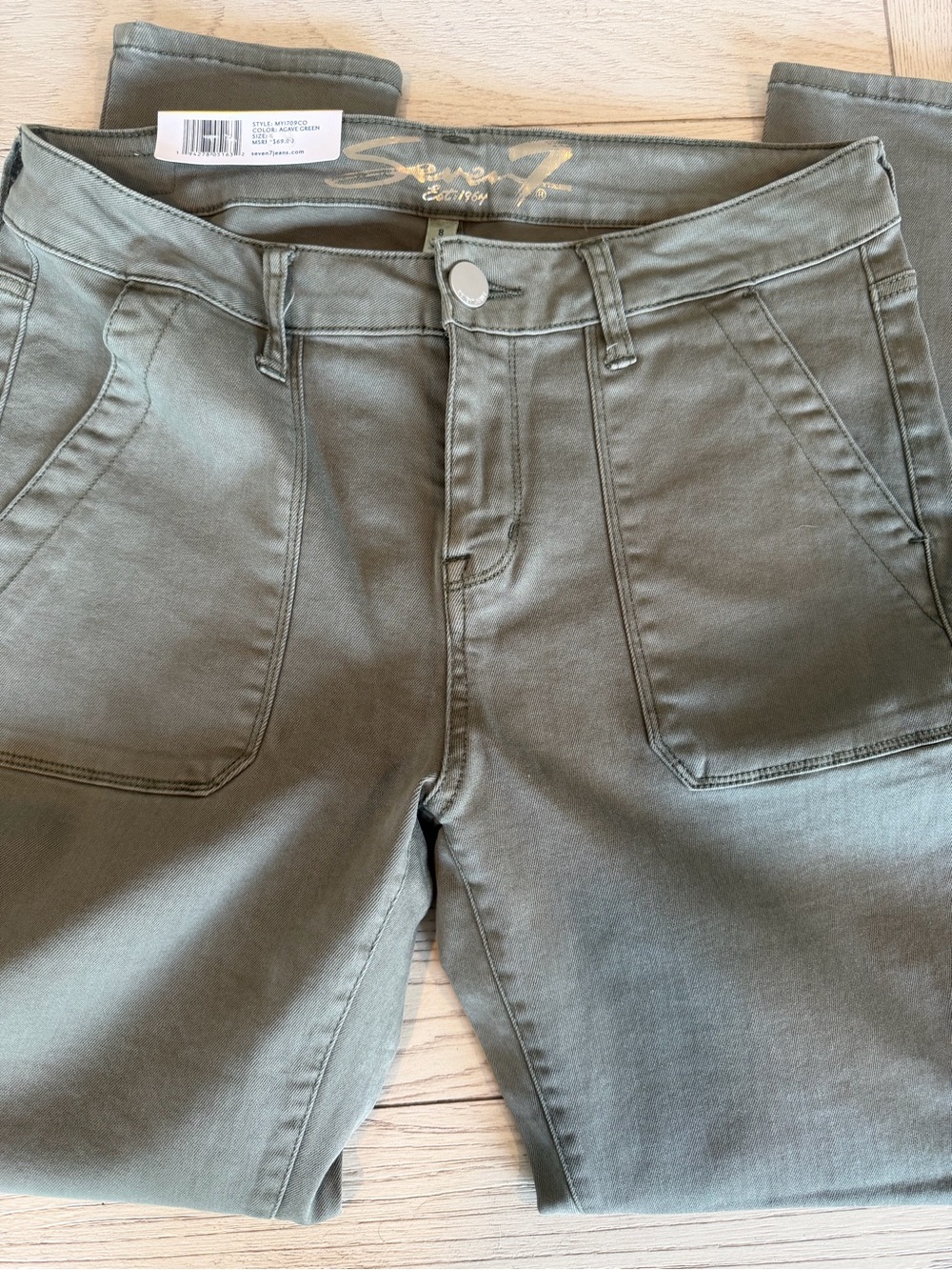 Seven7 Olive Green Skinny Jeans